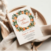 Lilies & Orange Blumenpaare Dusche Einladung