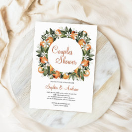 Lilies & Orange Blumenpaare Dusche Einladung