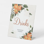 Lilies & Orange Duschtränke Zeichen Sockelschild (Vorderseite)