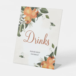 Lilies & Orange Duschtränke Zeichen Sockelschild