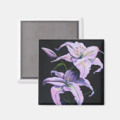 Lilies Painting Magnet (Vorderseite/Rückseite)