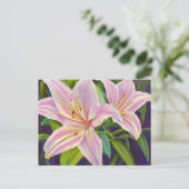 Lilies Pflanze Postkarte (Stehend Vorderseite)