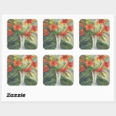 Lilies Quadratischer Aufkleber (Blatt)