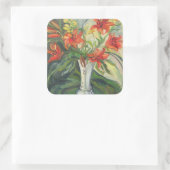 Lilies Quadratischer Aufkleber (Tasche)