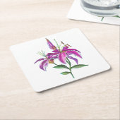Lilies Rechteckiger Pappuntersetzer (angewinkelt)