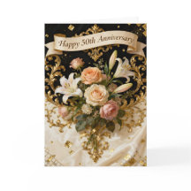 Lilies Roses and Gold 50th Wedding Anniversary