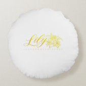 Lilies Rundes Kissen (Rückseite)