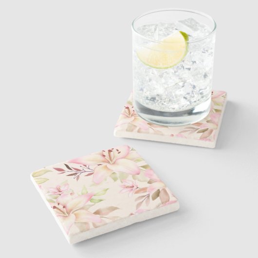 Lilies Stone Untersetzer (Seitenansicht)