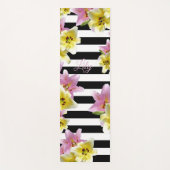 Lilies Striped Muster Add Name oder Initialen flor Yogamatte (Vorderseite)