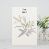 Lilies und Berries Hochzeitmaterial Briefpapier (Stehend Vorderseite)