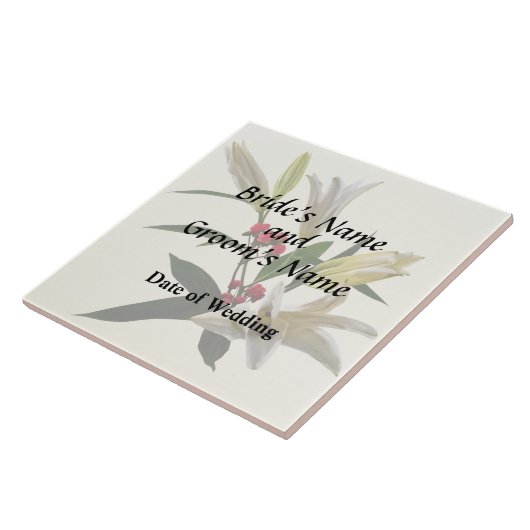 Lilies und Berries Hochzeitmaterial Fliese (Seite)