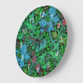 Lilies Vintages Blumenmuster Große Wanduhr (Winkel)