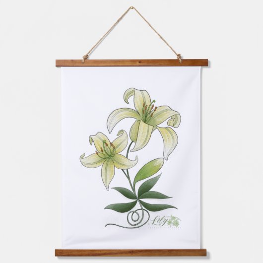 Lilies Wandteppich Mit Holzrahmen (Vorderseite)