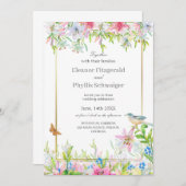 Lilies Watercolor Einladung zur Hochzeit (Vorne/Hinten)