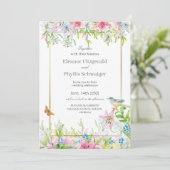 Lilies Watercolor Einladung zur Hochzeit (Stehend Vorderseite)