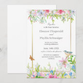 Lilies Watercolor Einladung zur Hochzeit (Vorne/Hinten)