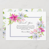 Lilies Watercolor Wedding Dankeskarte (Vorne/Hinten)