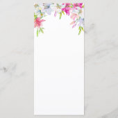 Lilies Watercolor Wedding Menu Menükarte (Rückseite)