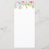 Lilies Watercolor Wedding Menu Menükarte (Rückseite)