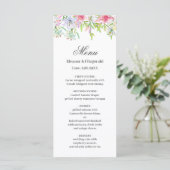 Lilies Watercolor Wedding Menu Menükarte (Stehend Vorderseite)