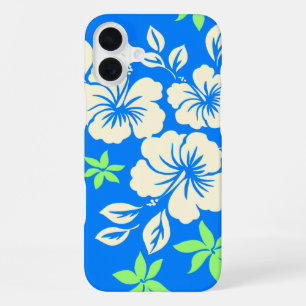 Lilikoi Hibiscus Hawaiian Pareau Blau iPhone 16 Plus Hülle