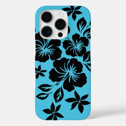 Lilikoi Hibiskus Hawaiian Floral Turquoise Case-Mate iPhone Hülle (Rückseite)