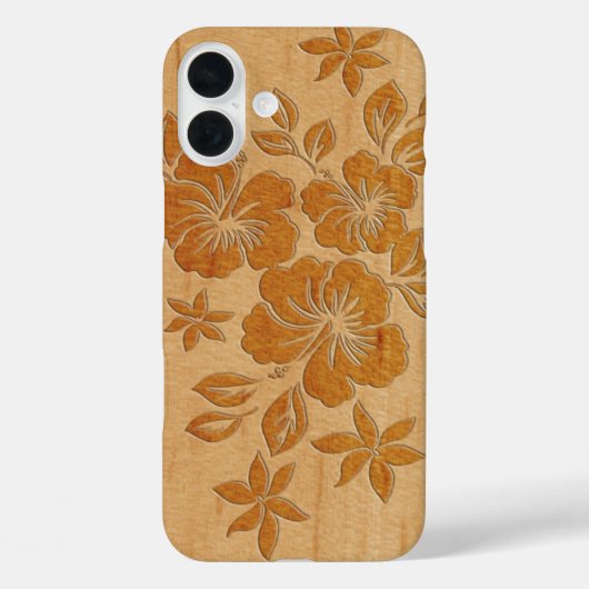 Lilikoi Hibiskus Hawaiian Imitats Holzapfel Case-Mate iPhone Hülle (Rückseite)