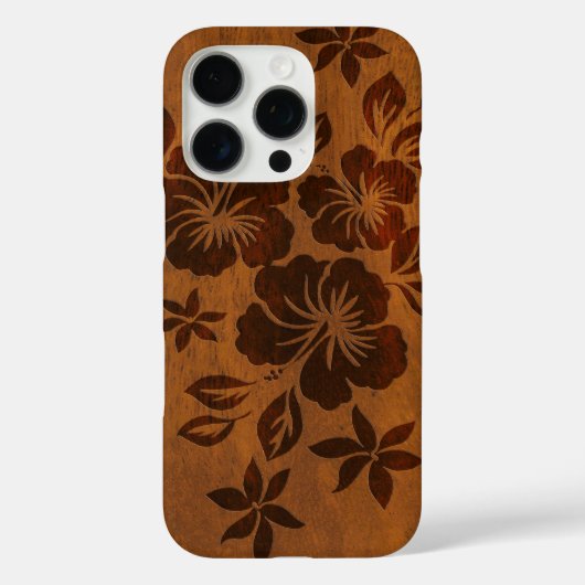 Lilikoi Hibiskus Hawaiian Imitats Wood Koa Case-Mate iPhone Hülle (Rückseite)