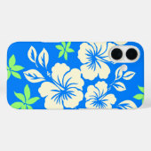 Lilikoi Hibiskus Hawaiian Pareau Blue Case-Mate iPhone Hülle (Rückseite (Horizontal))
