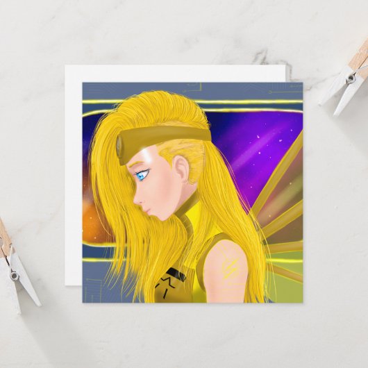 Lilin OC - Cyborg angel - Starset inspiriert art Karte (Vorderseite/Rückseite Beispiel)