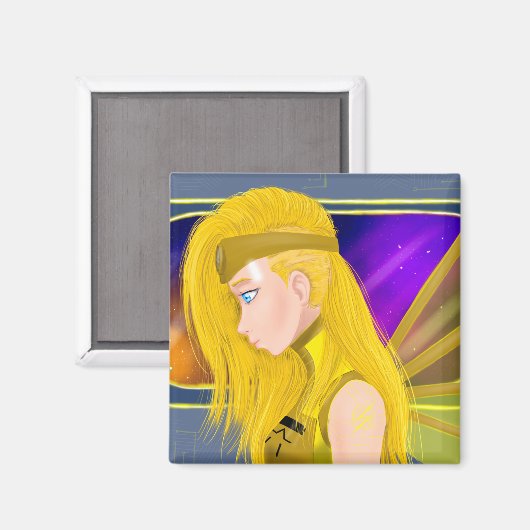 Lilin OC - Cyborg angel - Starset inspiriert art Magnet (Vorderseite/Rückseite)