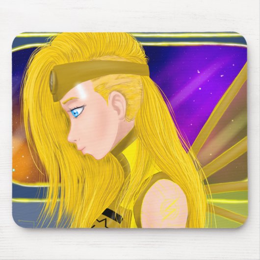 Lilin OC - Cyborg angel - Starset inspiriert art Mousepad (Vorne)