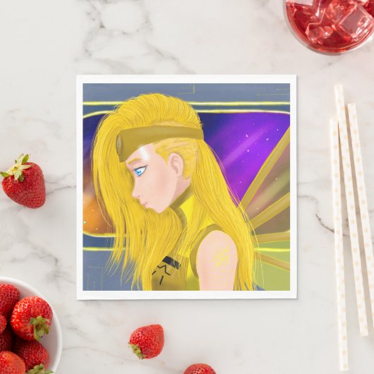 Lilin OC - Cyborg angel - Starset inspiriert art Serviette (Beispiel)