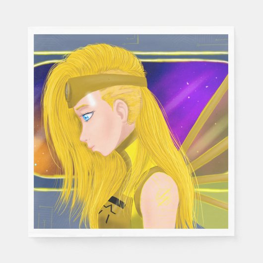 Lilin OC - Cyborg angel - Starset inspiriert art Serviette (Vorderseite)