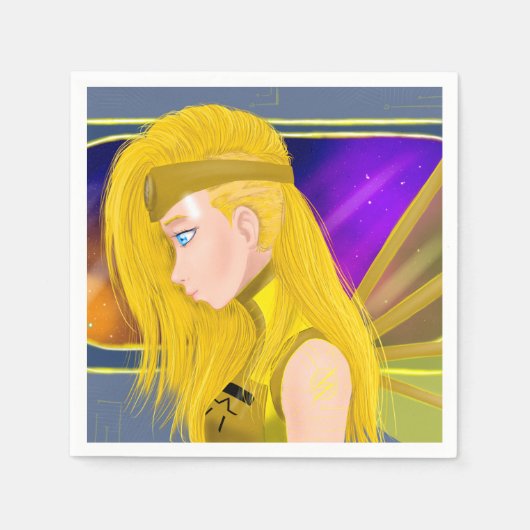 Lilin OC - Cyborg angel - Starset inspiriert art Serviette (Vorderseite)