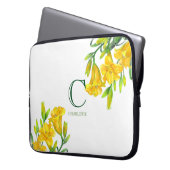 Lilis floral Art Monogram Laptopschutzhülle (Vorderseite Links)