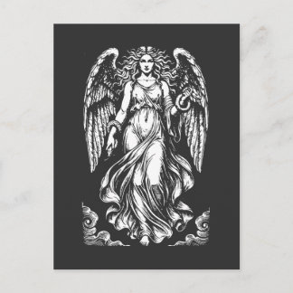 Lilith gefallener Engel mit fließenden Roben und S Postkarte