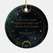 Lilith kannte nicht Gottes Rebellion Inspirational Keramik Ornament (Hinten)