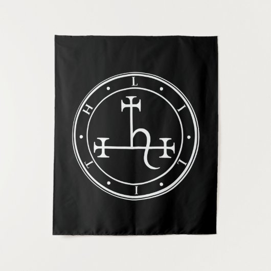 Lilith sigil. Dunkler Mond Goddess Siegel Tapestry Wandteppich (Vorderseite)