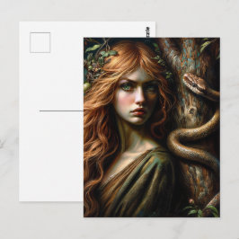 Lilith und Snake Botanische Kunst Postkarte