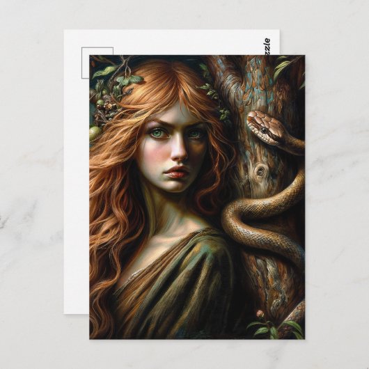 Lilith und Snake Botanische Kunst Postkarte (Vorne/Hinten)