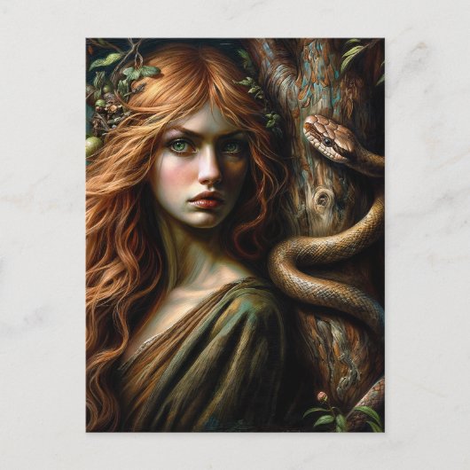 Lilith und Snake Botanische Kunst Postkarte (Vorderseite)