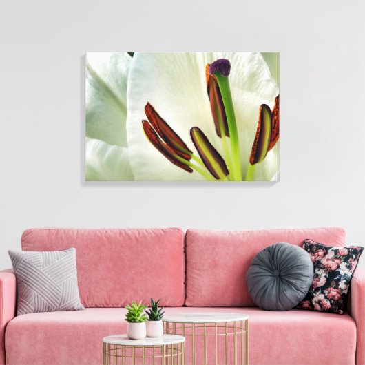 Lilium Oriental White Leinwanddruck (Insitu (Wohnzimmer))