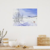 Lill-ulvån Winter in den schwedischen Bergen Poster (Küche)