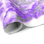 Lilla Lila Silver White Marble Shiny Glam Geschenkpapier (Rolleneckpunkt)