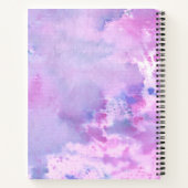 Lillac Azure Watercolor Black Ink Muster Border Notizblock (Rückseite)
