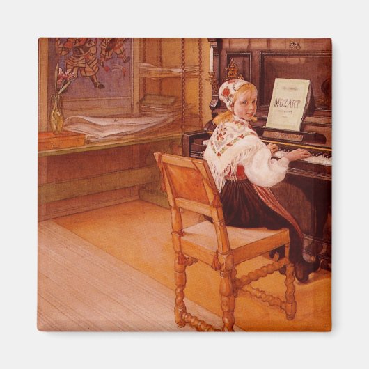 Lillanna, Mozart am Klavier spielen Magnet (Vorne)