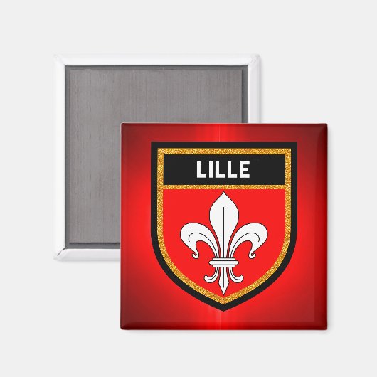 Lille Flag Magnet (Vorderseite/Rückseite)