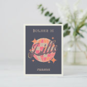 Lille France bonjour retro Vintag Postkarte (Stehend Vorderseite)