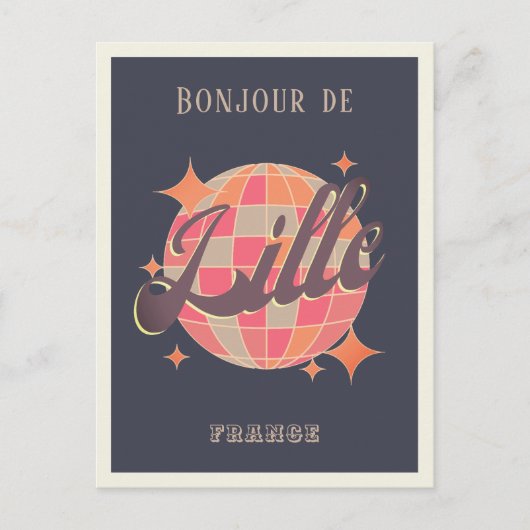 Lille France bonjour retro Vintag Postkarte (Vorderseite)
